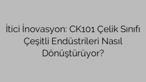 İtici İnovasyon: CK101 Çelik Sınıfı Çeşitli Endüstrileri Nasıl Dönüştürüyor?
