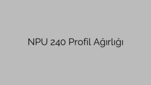 NPU 240 Profil Ağırlığı
