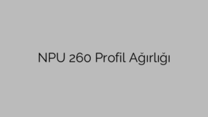 NPU 260 Profil Ağırlığı