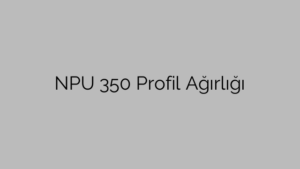 NPU 350 Profil Ağırlığı