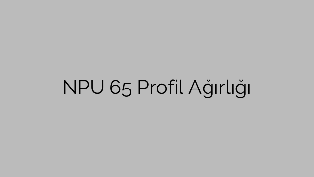 NPU 65 Profil Ağırlığı