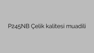 P245NB Çelik kalitesi muadili