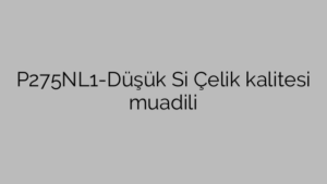 P275NL1-Düşük Si Çelik kalitesi muadili