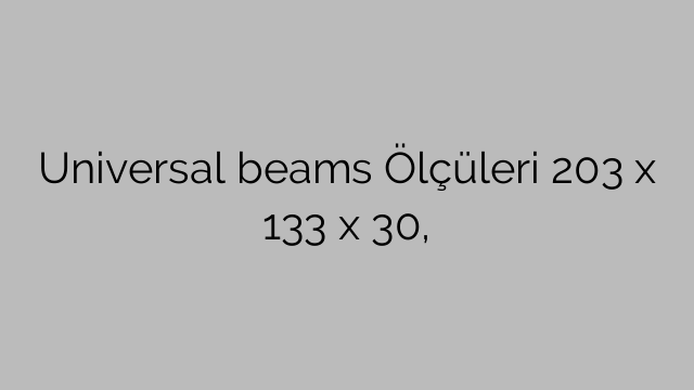 Universal beams Ölçüleri 203 x 133 x 30,