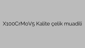 X100CrMoV5 Kalite çelik muadili