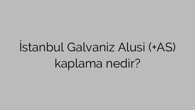 İstanbul Galvaniz Alusi (+AS) kaplama nedir?