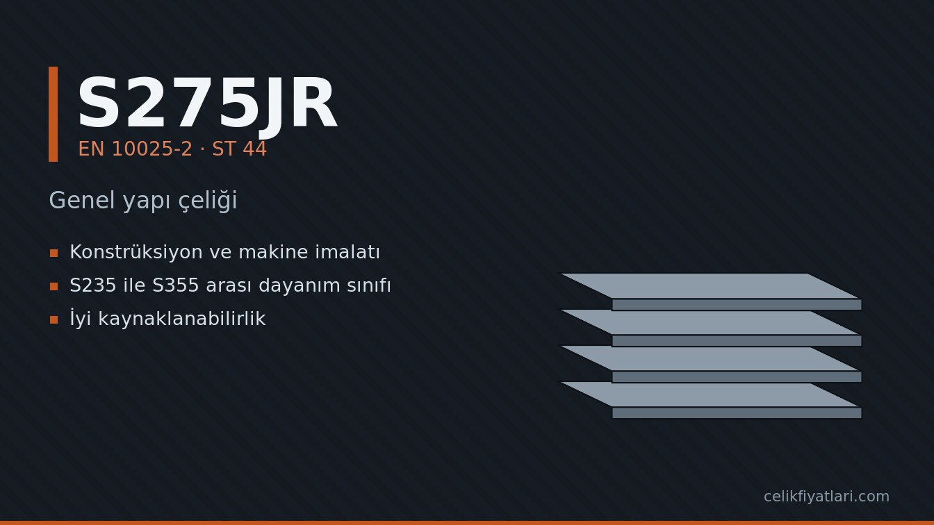 S275JR Genel yapı çeliği (EN 10025-2 · ST 44)