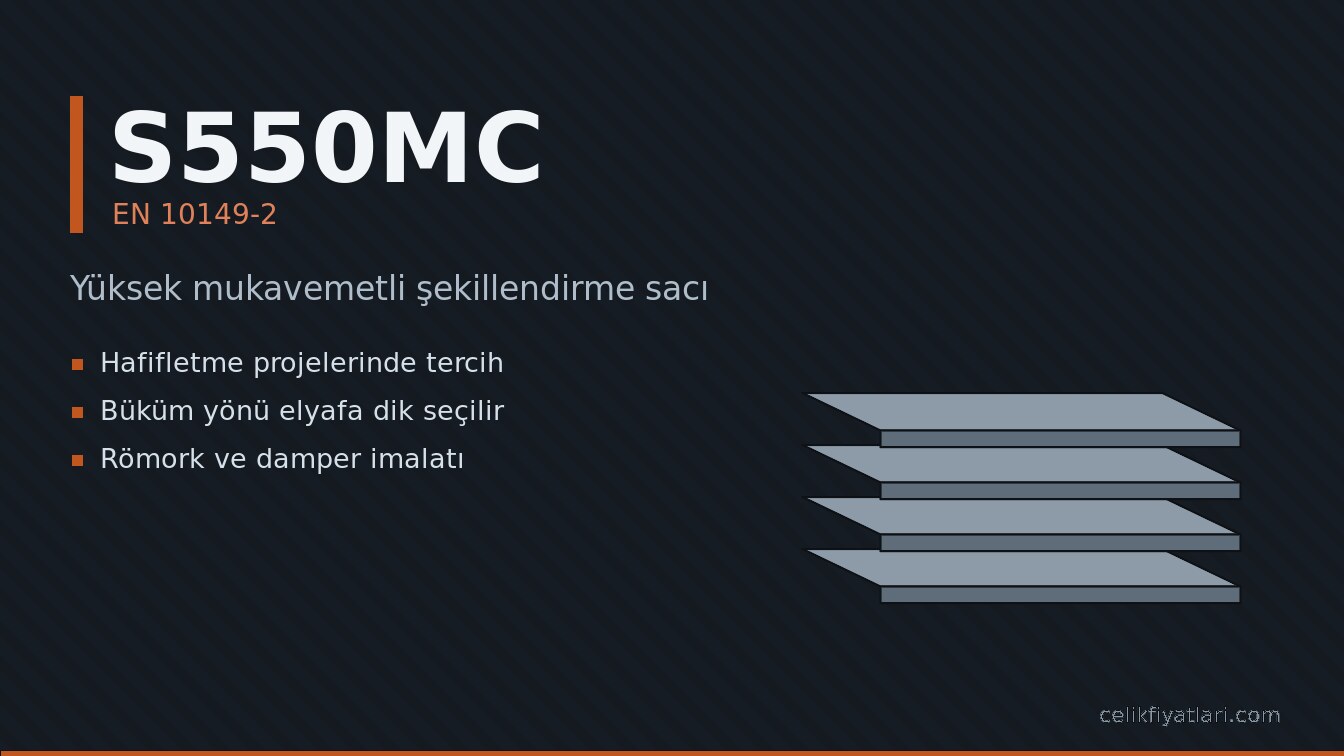 S550MC Yüksek mukavemetli şekillendirme sacı (EN 10149-2)